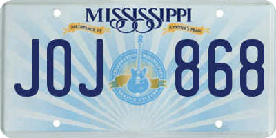 MS license plate JOJ868