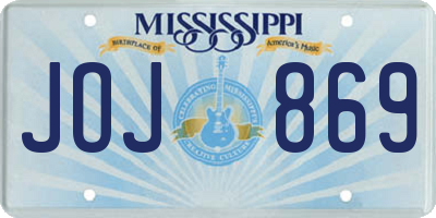 MS license plate JOJ869