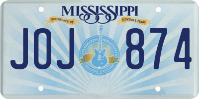 MS license plate JOJ874