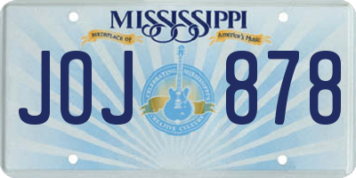 MS license plate JOJ878