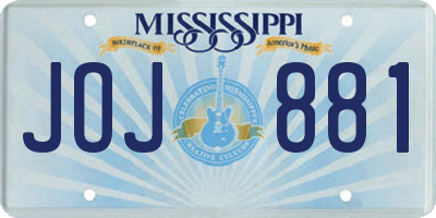 MS license plate JOJ881