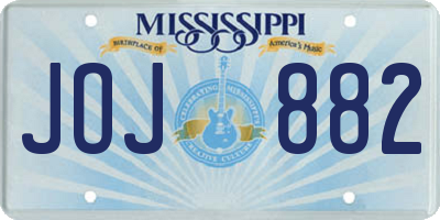 MS license plate JOJ882