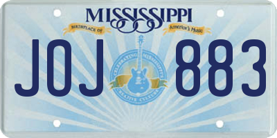 MS license plate JOJ883