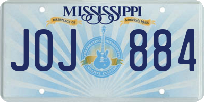 MS license plate JOJ884