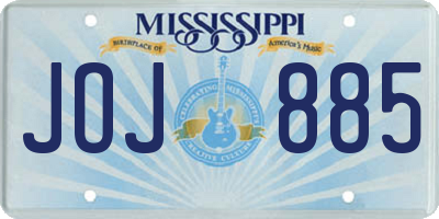MS license plate JOJ885