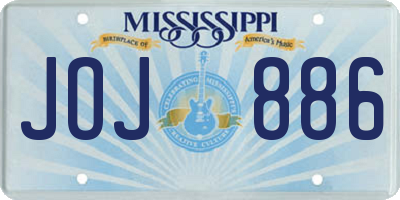 MS license plate JOJ886