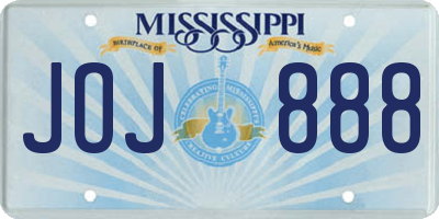 MS license plate JOJ888