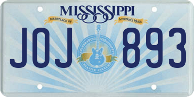 MS license plate JOJ893