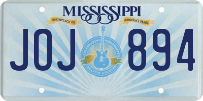 MS license plate JOJ894