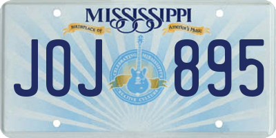 MS license plate JOJ895