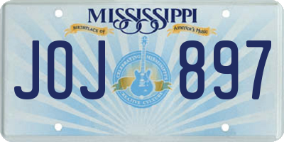 MS license plate JOJ897