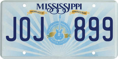 MS license plate JOJ899