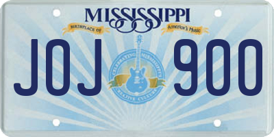 MS license plate JOJ900