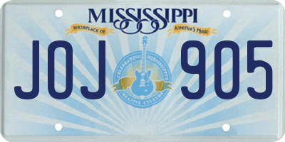 MS license plate JOJ905