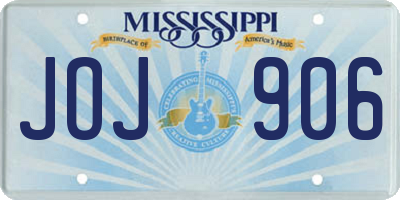 MS license plate JOJ906