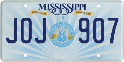 MS license plate JOJ907