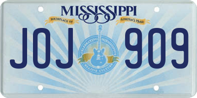 MS license plate JOJ909