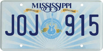 MS license plate JOJ915