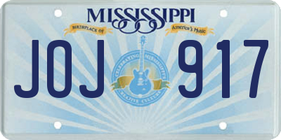 MS license plate JOJ917