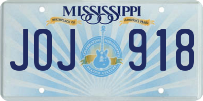 MS license plate JOJ918
