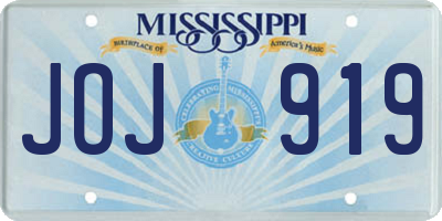 MS license plate JOJ919