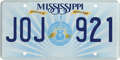 MS license plate JOJ921