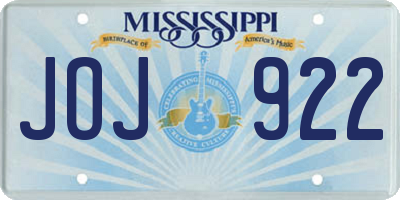 MS license plate JOJ922