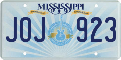 MS license plate JOJ923
