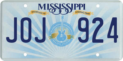 MS license plate JOJ924