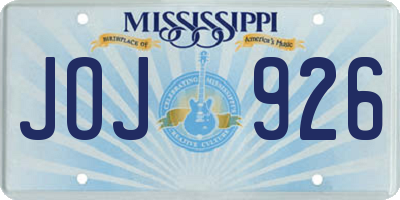 MS license plate JOJ926