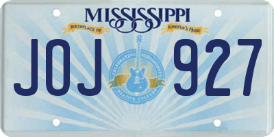 MS license plate JOJ927