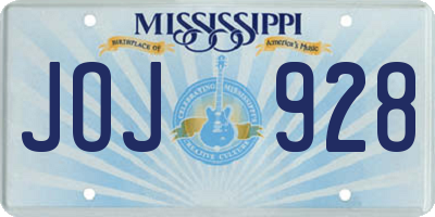 MS license plate JOJ928