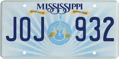 MS license plate JOJ932