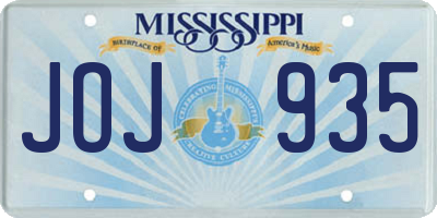 MS license plate JOJ935