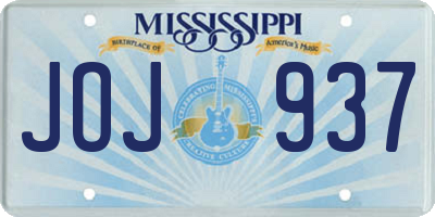 MS license plate JOJ937