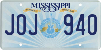 MS license plate JOJ940