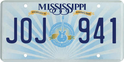 MS license plate JOJ941