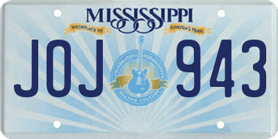 MS license plate JOJ943
