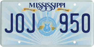 MS license plate JOJ950