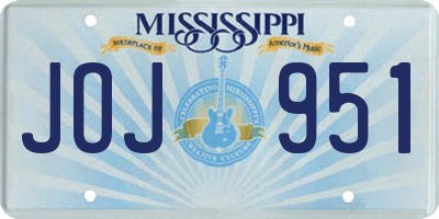 MS license plate JOJ951