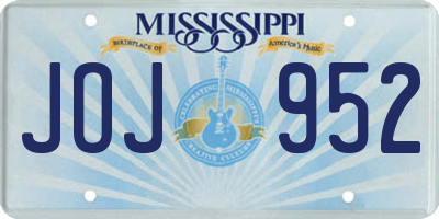 MS license plate JOJ952