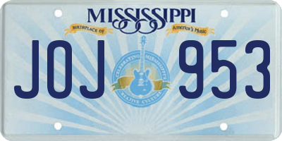 MS license plate JOJ953