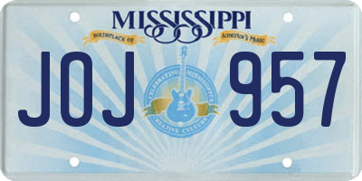 MS license plate JOJ957
