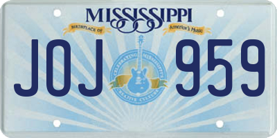 MS license plate JOJ959