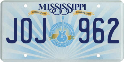MS license plate JOJ962