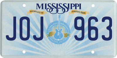 MS license plate JOJ963