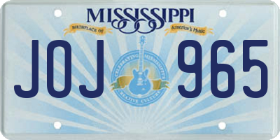 MS license plate JOJ965
