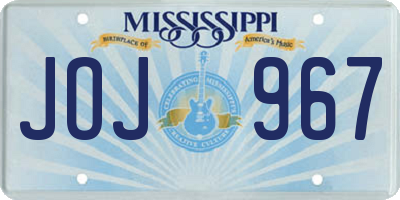MS license plate JOJ967