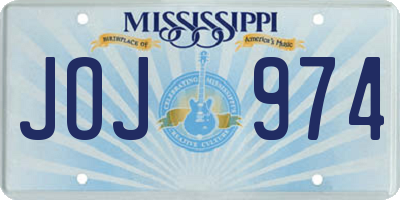 MS license plate JOJ974
