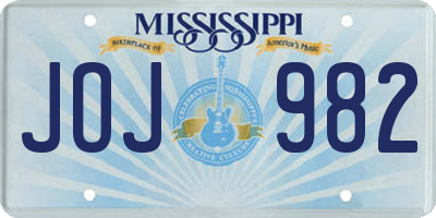 MS license plate JOJ982